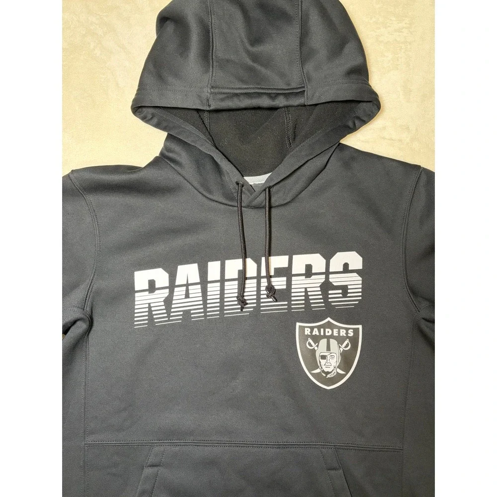 Nike Black Raiders NFL Onfield Dri-FIT Hoodie Mens Small Like New